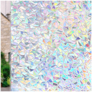 CottonColors Window Privacy Film 3D Rainbow Window Film Decorative Window Film Heat Blocking(BLKM018)