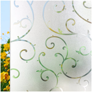 CottonColors Window Privacy Film Frosted Glass Window Film Decorative Window Film Heat Blocking Static Cling Glass Door Film Window Clings for Glass Windows(BLKM039)