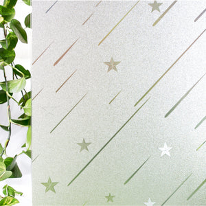 CottonColors Window Privacy Film Frosted Glass Window Film Decorative Window Film Heat Blocking Static Cling Glass Door Film Window Clings for Glass Windows(BLKM058)