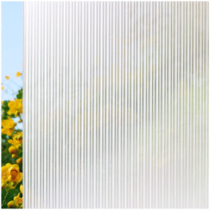 CottonColors Window Privacy Film Reeded Frosted Glass Window Film Decorative Window Film Heat Blocking Static Cling Non-Adhesive Fluted Glass Window Film(BLKM060)
