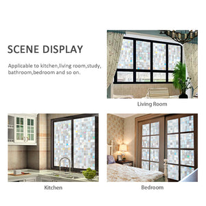 CottonColors Window Privacy Film 3D Rainbow Window Film Decorative Window Film Heat Blocking（BLKM003）