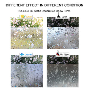 CottonColors Window Privacy Film 3D Rainbow Window Film Decorative Window Film Heat Blocking (BLKM008-B)