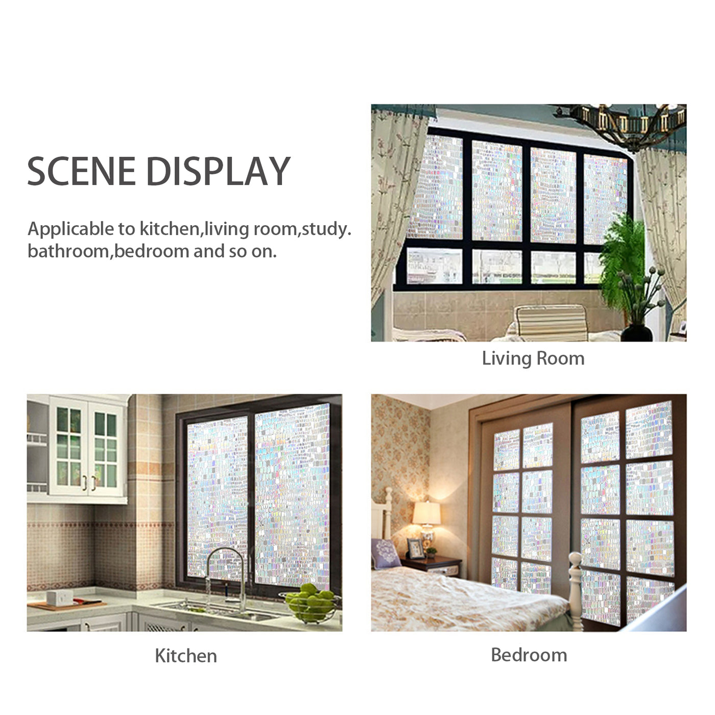 CottonColors Window Privacy Film 3D Rainbow Window Film Decorative Win ...
