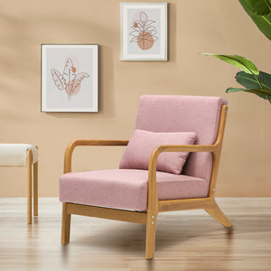 CottonColors Accent Chair, Living Room Chairs & Reading Chair - Solid Wood Frame with Soft Cushion, Removable Machine-Washable Cover (Multiple Colors)