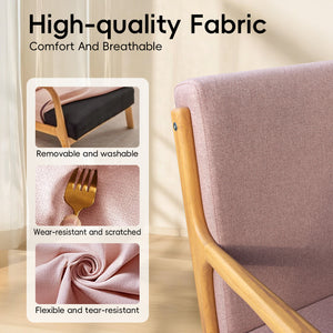 CottonColors Accent Chair, Living Room Chairs & Reading Chair - Solid Wood Frame with Soft Cushion, Removable Machine-Washable Cover (Multiple Colors)