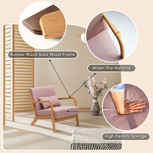CottonColors Accent Chair, Living Room Chairs & Reading Chair - Solid Wood Frame with Soft Cushion, Removable Machine-Washable Cover (Multiple Colors)