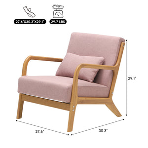 CottonColors Accent Chair, Living Room Chairs & Reading Chair - Solid Wood Frame with Soft Cushion, Removable Machine-Washable Cover (Multiple Colors)