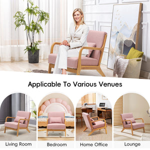 CottonColors Accent Chair, Living Room Chairs & Reading Chair - Solid Wood Frame with Soft Cushion, Removable Machine-Washable Cover (Multiple Colors)