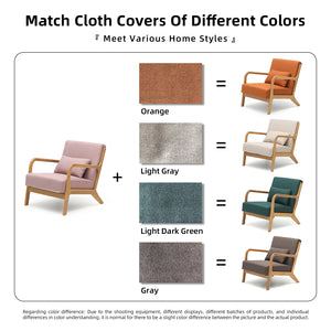 CottonColors Accent Chair, Living Room Chairs & Reading Chair - Solid Wood Frame with Soft Cushion, Removable Machine-Washable Cover (Multiple Colors)