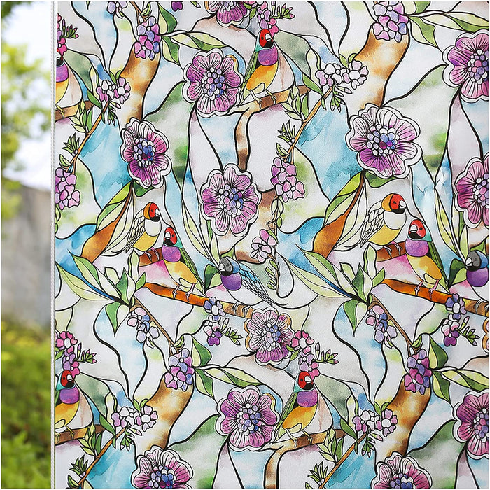 CottonColors Stained Glass Window Film Window Privacy Film Decorative Window Film Heat Blocking（BLKM052）