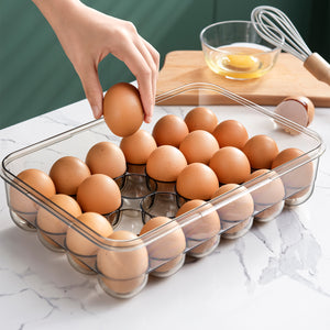 CottonColors Egg Holder for Fridge 18 Egg Container for Refrigerator Plastic Egg Organizer for Refrigerator Stackable Egg Storage With Lids for Timer