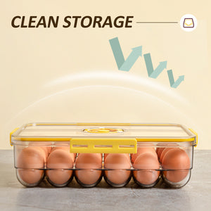 CottonColors Egg Holder for Fridge 24 Egg Container for Refrigerator Plastic Egg Organizer for Refrigerator Stackable Egg Storage With Lids for Timer