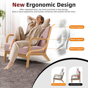 CottonColors Accent Chair, Living Room Chairs & Reading Chair - Solid Wood Frame with Soft Cushion, Removable Machine-Washable Cover (Multiple Colors)