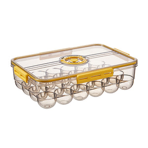 CottonColors Egg Holder for Fridge 24 Egg Container for Refrigerator Plastic Egg Organizer for Refrigerator Stackable Egg Storage With Lids for Timer