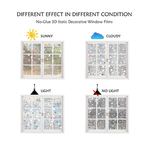 CottonColors 3D Decorate Privacy Window Film Anti UV Static Cling 90*200CM - Cottoncolors Home Decoration window film privacy film window sticker