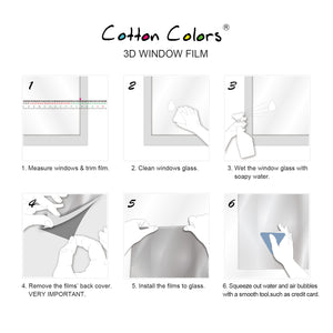 CottonColors 3D Decorate Privacy Window Stickers Anti UV Static Cling 90*200CM - Cottoncolors Home Decoration window film privacy film window sticker