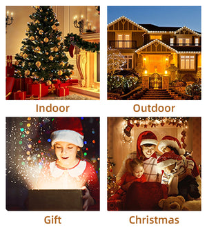 Led Decorative Projector Laser Lights 6 Patterns Snow Santa Plug in Night Lights for Halloween Holiday Party