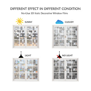 CottonColors 3D Decorate Privacy Window Film Anti UV Static Cling 90*200CM - Cottoncolors Home Decoration window film privacy film window sticker