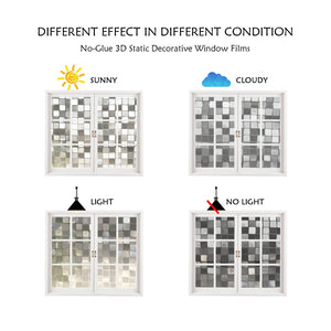 CottonColors 3D Decorate Privacy Window Film Anti UV Static Cling 90*200CM - Cottoncolors Home Decoration window film privacy film window sticker
